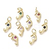 Brass Micro Pave Cubic Zirconia Pendants KK-P188-G-1