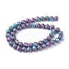 Assembled Synthetic Silver Line Turquoise and Charoite Beads Strands G-D0006-C19-8mm-2