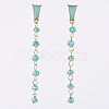 Electroplate Glass Dangle Stud Earrings EJEW-JE04017-02-2