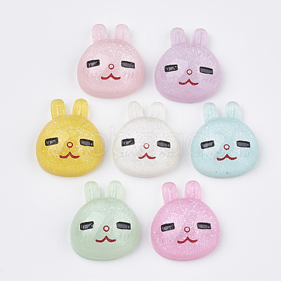 Opaque Bunny Resin Cabochons CRES-S304-56-1