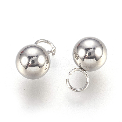 Tarnish Resistant 201 Stainless Steel Sphere Charms STAS-F175-09P-1