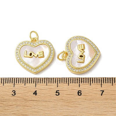 Valentine"s Day Brass Micro Pave Clear Cubic Zirconia Pendants KK-B083-41D-G-1