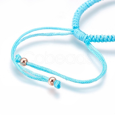 Nylon Cord Braided Bead Bracelets Making BJEW-F360-FRG17-1