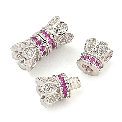 925 Sterling Silver with Rhinestone Screw Clasps STER-B005-39A-P-1