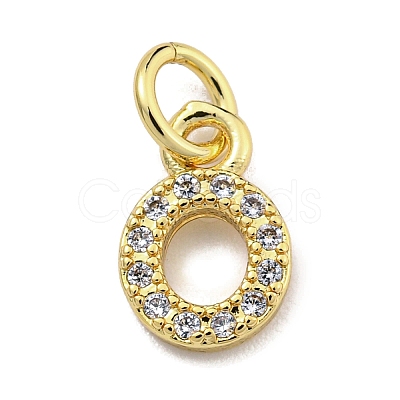 Initial Letter Brass with Cubic Zirconia Charms KK-Q814-26O-G-1