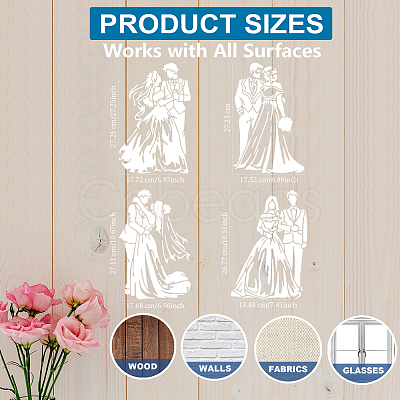 MAYJOYDIY US 1 Set Wedding Theme PET Hollow Out Drawing Painting Stencils DIY-MA0004-94-1