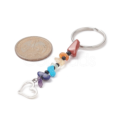 Natural Gemstone Chips Keychains KEYC-JKC00474-03-1