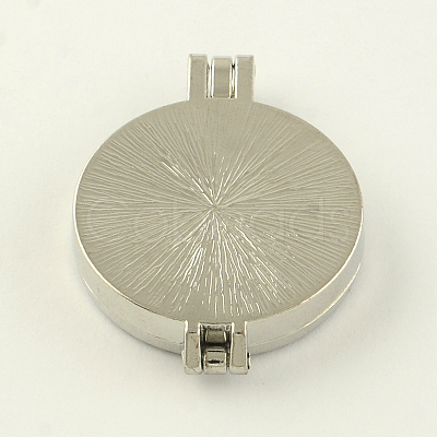 Rack Plating Hollow Brass Diffuser Locket Pendants KK-S662-P-1