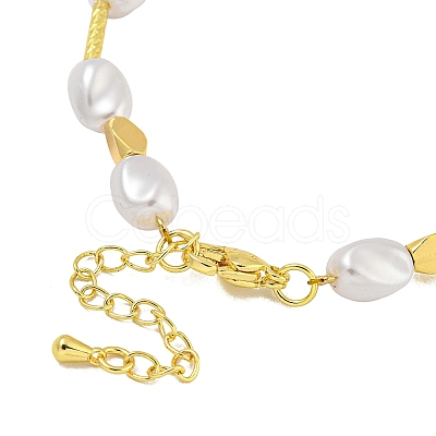 Rack Plating Brass and ABS Imitation Pearl Bracelets BJEW-B106-12G-1