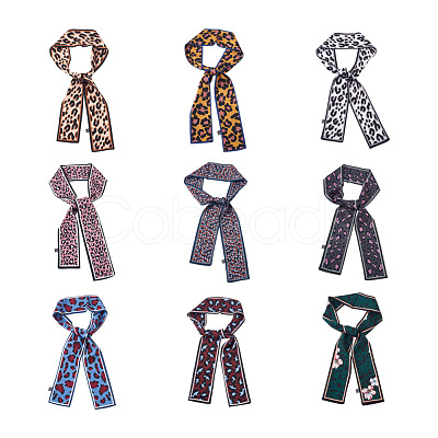 Givenny-EU 9Pcs 9 Color Silk Scarves Decorate AJEW-GN0001-03-1