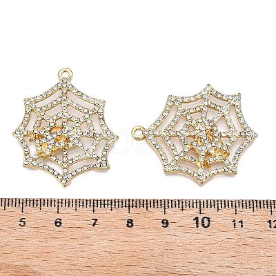 Rack Plating Alloy Rhinestone Pendants PALLOY-T091-03KCG-RS-1