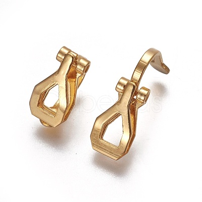 Brass Clip-on Earring Findings KK-F785-01G-1