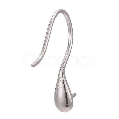 Anti-Tarnish Rhodium Plated Sterling Silver Earring Hooks X-STER-E041-14P-1