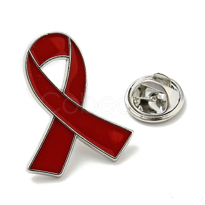 AIDS Awareness Ribbon Enamel Pins JEWB-G025-01P-01-1