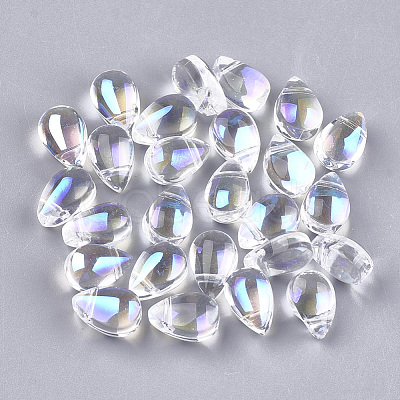 Transparent Glass Charms X-GGLA-S042-05A-1