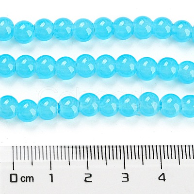 Baking Painted Imitation Jade Glass Round Bead Strands DGLA-Q021-6mm-06-1