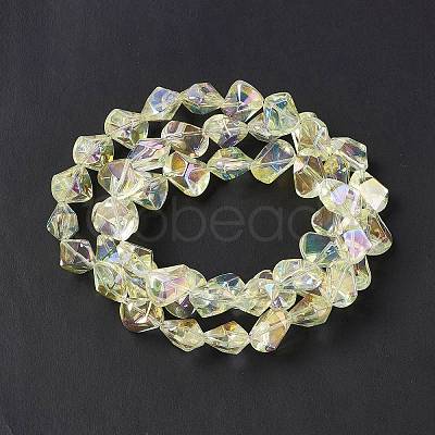 Full Rainbow Plated Electroplate Glass Beads EGLA-Q066-FR02-1