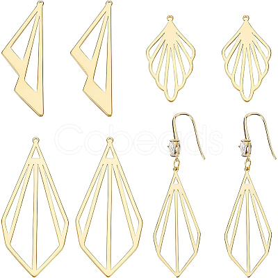 BENECREAT 18Pcs 3 Style Brass Pendants KK-BC0008-04-1