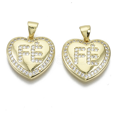 Brass Micro Pave Cubic Zirconia Pendants ZIRC-S061-192G-NF-1