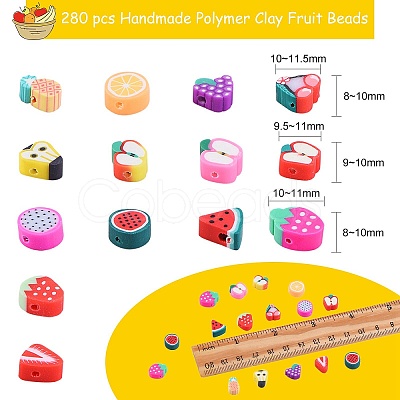 280Pcs 14 Style Handmade Polymer Clay Beads CLAY-SZ0001-56-1