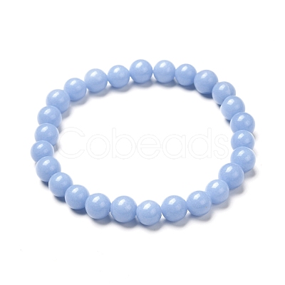 Noctilucent Stone/Synthetic Luminous Stone Beads Stretch Bracelets BJEW-JB06619-1