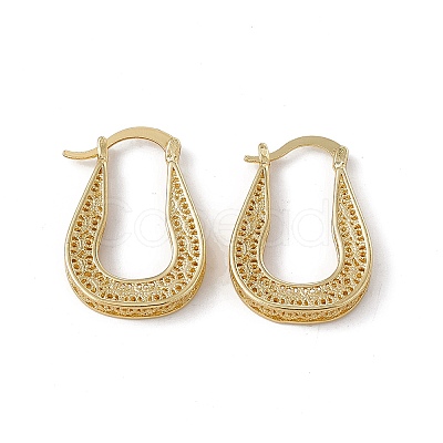 Brass Hoop Earrings for Women EJEW-M213-39G-1