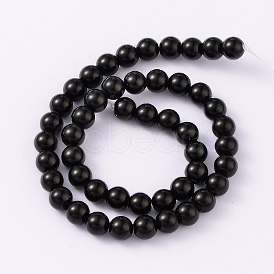 Dyed Natural White Jade Round Bead Strands G-O113-19-6mm-1