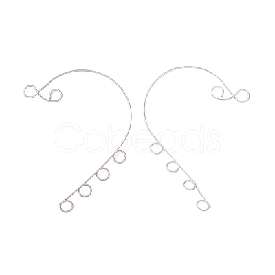 Tarnish Resistant 316 Stainless Steel Ear Cuff Findings STAS-H148-04P-1