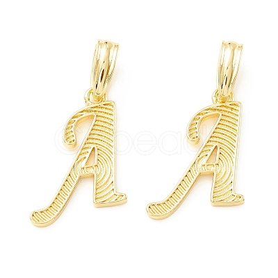 Rack Plating Eco-Friendly Brass Letter Pendants KK-K265-02G-A-1