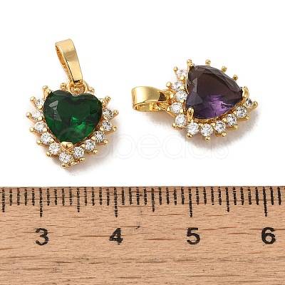 Brass Micro Pave Cubic Zirconia Pendants KK-R162-071G-1