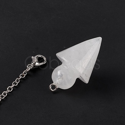 Natural Quartz Crystal Cone Dowsing Pendulum Pendants G-G983-04P-09-1