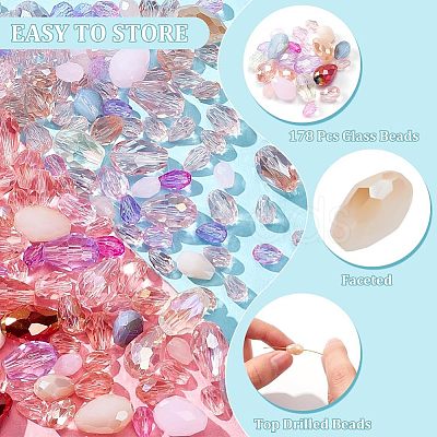 Nbeads 178Pcs Glass Beads GLAA-NB0001-69A-1