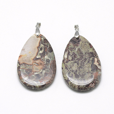 Natural Crazy Agate Pendants G-S250-21-1