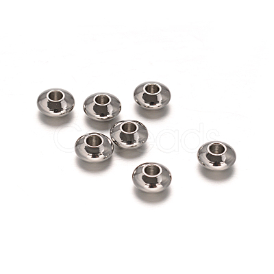 Non-Tarnish Flat Round 304 Stainless Steel Spacer Beads X-STAS-I050-05-1