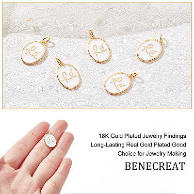 BENECREAT Brass Enamel Pendants KK-BC0006-88-1