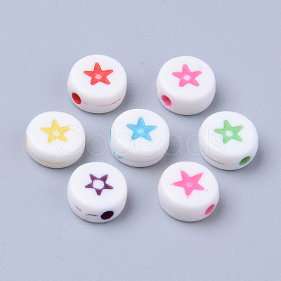 Opaque White Acrylic Beads X-MACR-S273-43-1