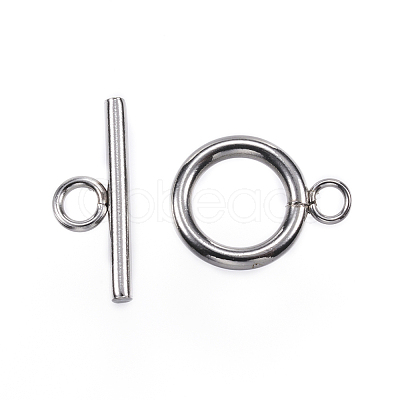 Tarnish Resistant 304 Stainless Steel Toggle Clasps STAS-F040-40B-P-1