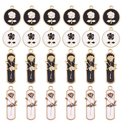 40Pcs 4 Style Alloy Enamel Pendants JX132A-1