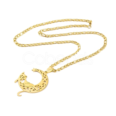 304 Stainless Steel Necklaces NJEW-Q338-07G-1