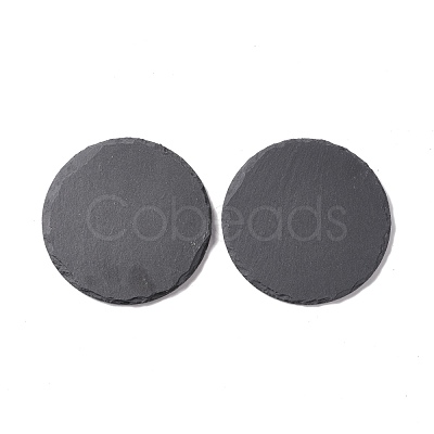 Natural Black Stone Cup Mat AJEW-G036-03-1