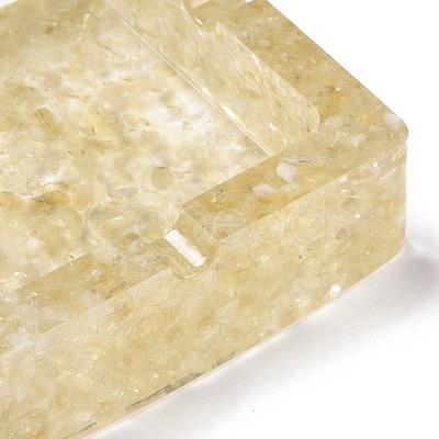 Resin with Natural Citrine Chip Stones Ashtray DJEW-F015-04D-1