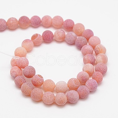 Natural Weathered Agate Beads Strands G-G589-8mm-05-1