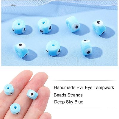 Nbead Handmade Evil Eye Lampwork Beads Strands LAMP-NB0001-49A-1