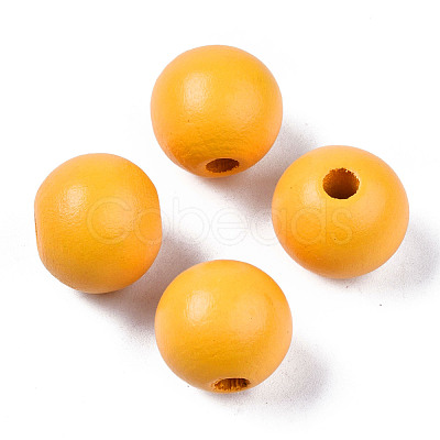 Painted Natural Wood Beads WOOD-A018-16mm-17-1