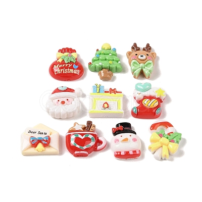 Christmas Opaque Resin Decoden Cabochons RESI-S391-06-1