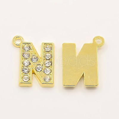 Alloy Rhinestone Pendants RB-M037-N-G-1