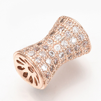 Brass Micro Pave Cubic Zirconia Beads ZIRC-Q013-127RG-1