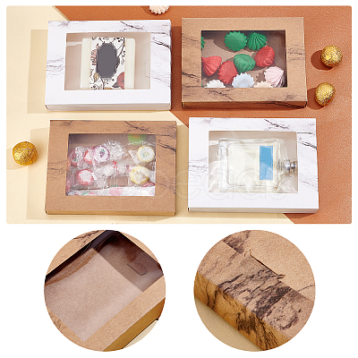 PandaHall Elite 12Pcs 2 Colors Foldable Creative Kraft Paper Box CON-PH0002-70-1