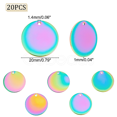 DICOSMETIC 20Pcs Ion Plating(IP) 304 Stainless Steel Pendants STAS-DC0008-38-1