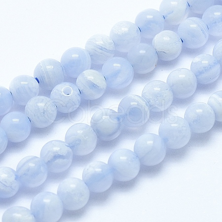 Natural Blue Lace Agate Beads Strands G-E483-08-4mm-1